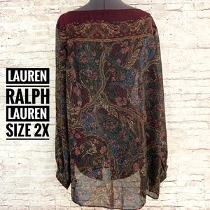 Lauren Ralph Lauren Sheer Polyester Blouse 2X